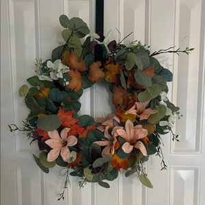 Autumn Floral Wreath with Greenery